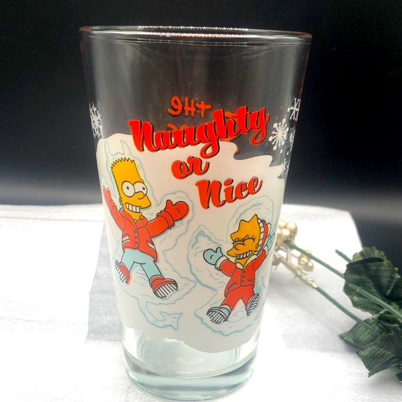 The Simpsons ( Bart & Lisa) holiday glass (000285) - Picture 1 of 5